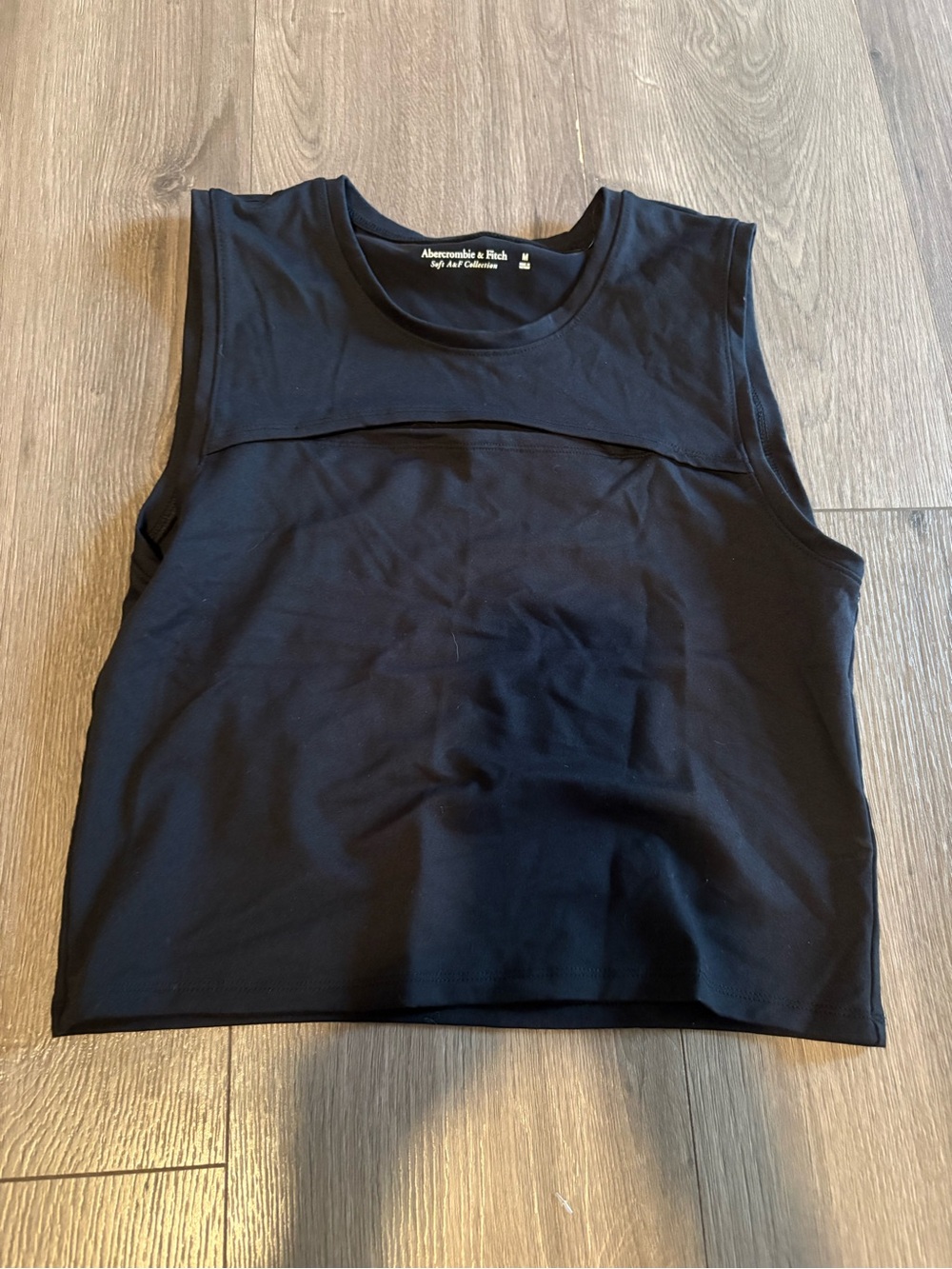 Abercrombie & Fitch Black Sleeveless Crop Tank Top Soft A& F collection medium